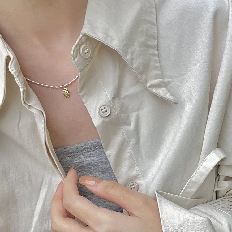 Popular 925 Sterling Silver Gold Drop Necklace For Women Fine Jewelry Wedding Party Birthday Gift