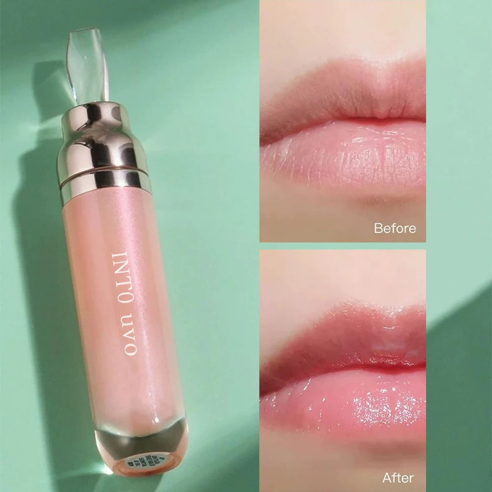 Water Light Lip Oil Moisturizing Glass Lip Gloss Lip Balm Lip Care Female Lipstick Lip Glaze Lips Waterproof Non Stick Cup