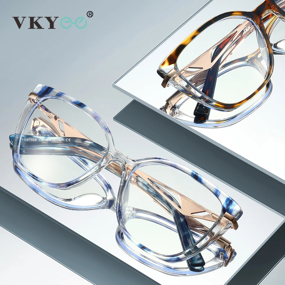 VICKY New Geometric Square Frame Fashion Design Women's Anti-Blue Light Reading Glasses Customizable Prescription 87326