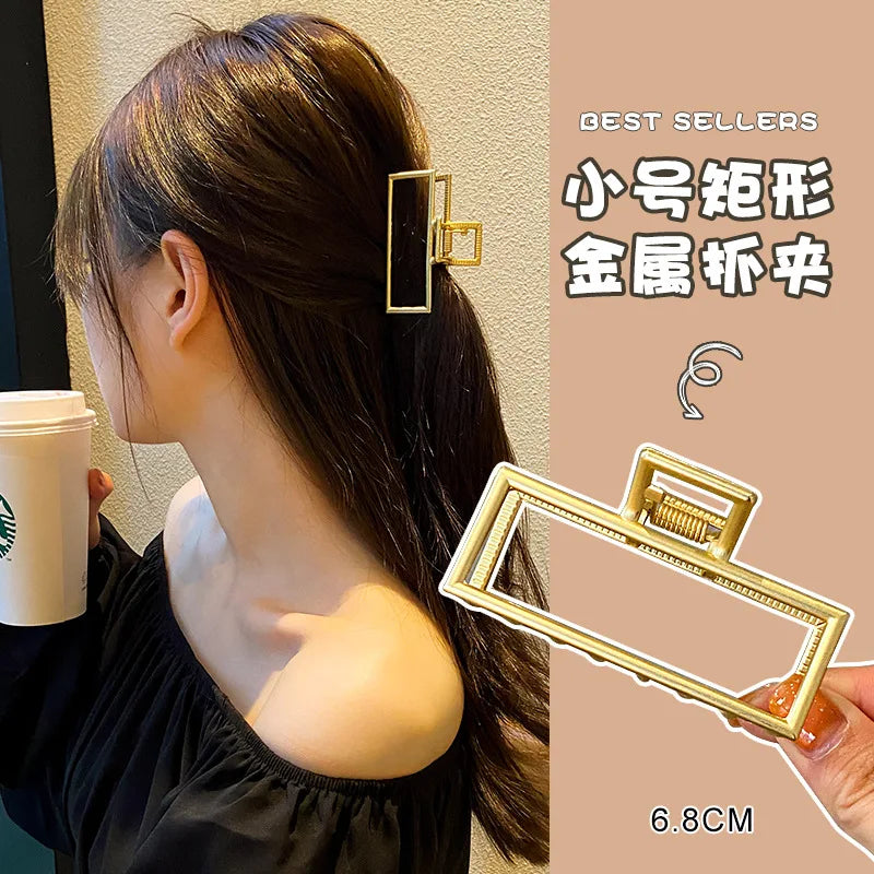 Fashion Summer Metal Geometric Hair Clips for Women French Big Claw Clips Woman Girls Hair Clip Headwear Pince Cheveux Wholesale