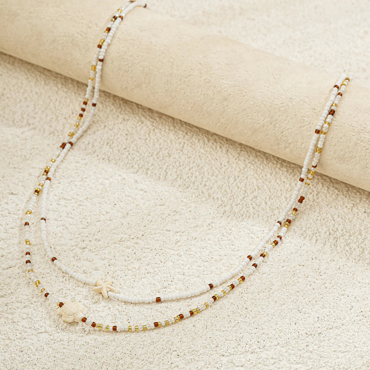 KunJoe 2Pcs Bohemian Turtle Sea Star Waist Chain Set for Women Summer Bikini Small Seed Beads Belly Chain Beach Body Jewelry