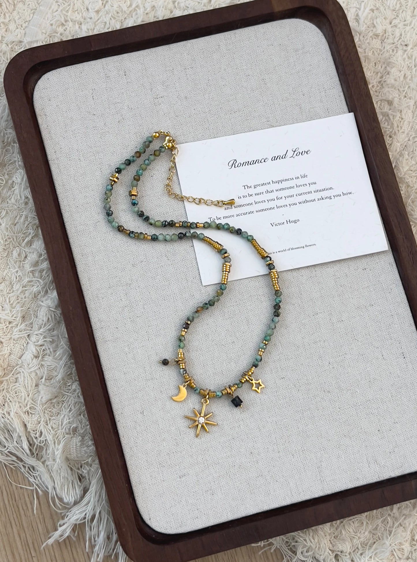 Peri'sbox New Multi-layer Acrylic Beaded Star Moon Starburst Charm Necklace for Women Bohemian Fashion Girl Summer Jewelry Gifts
