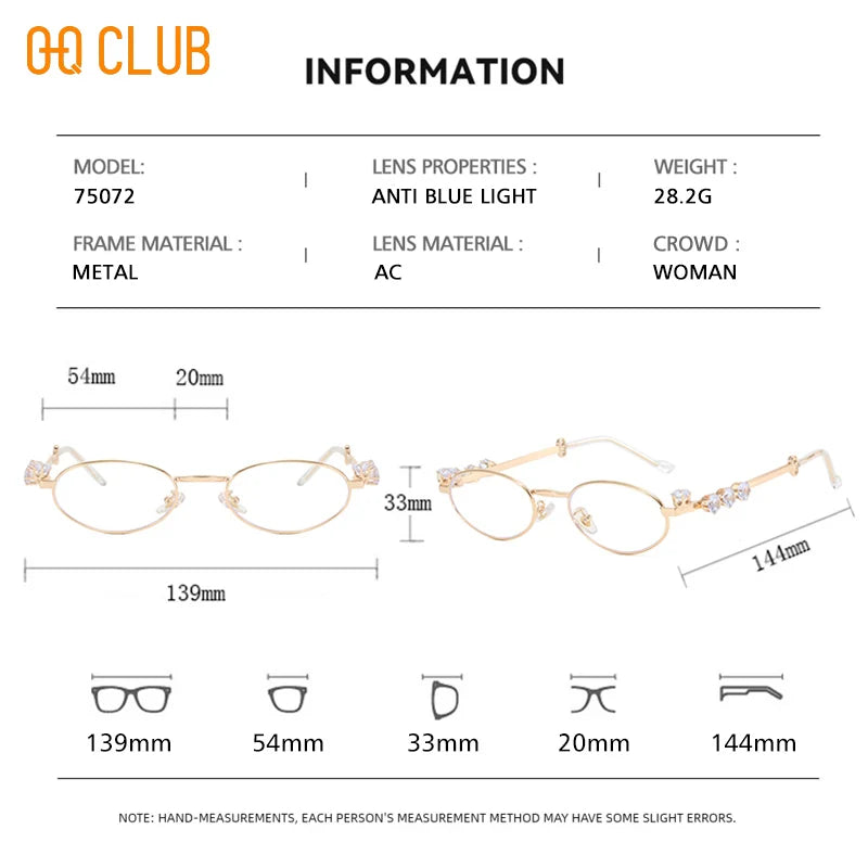 O-Q CLUB Women's Glasses Frames Lunette Pour Femme Original Transparent Eyepieces for Reading Blue Light Lenses to Read Eyewear
