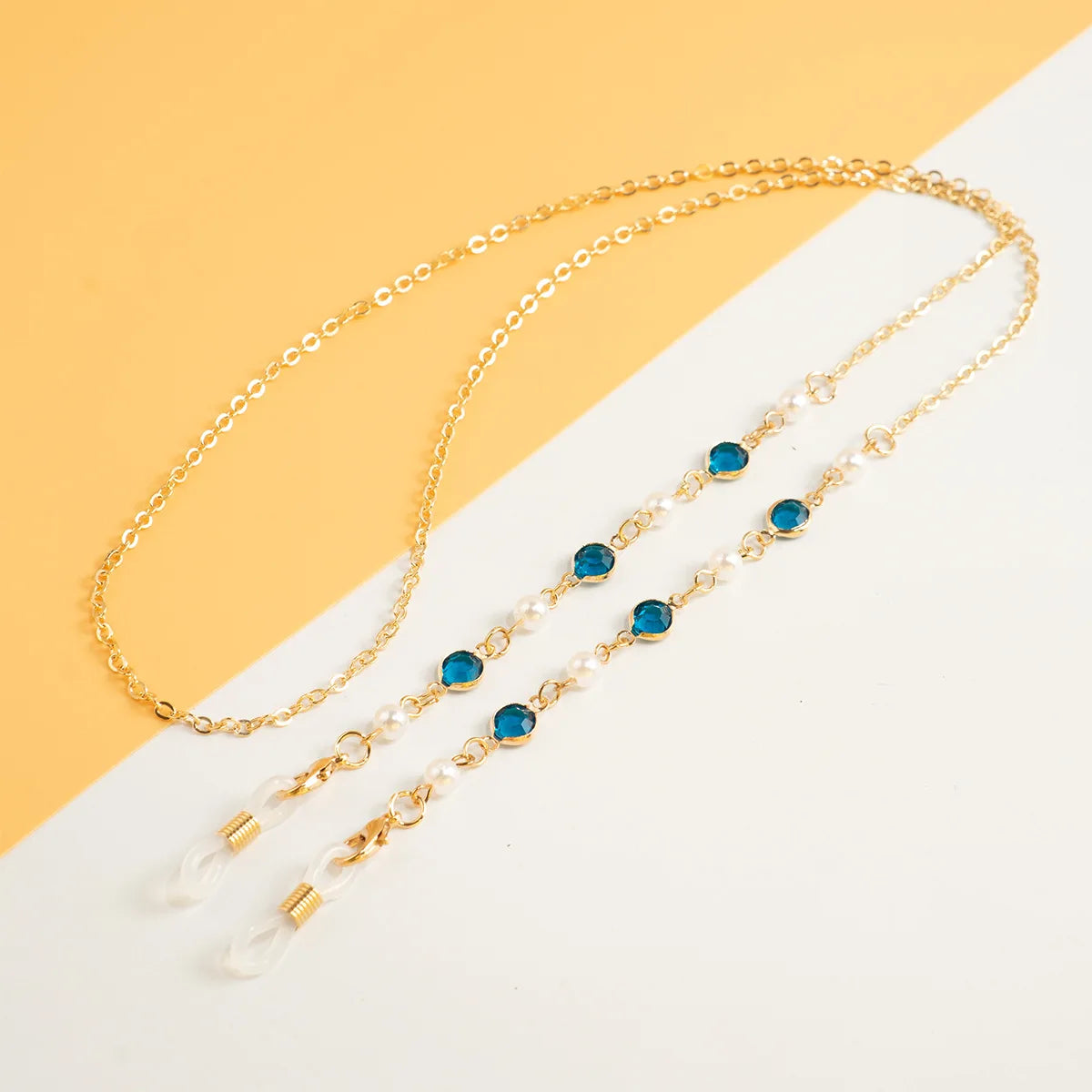 Colorful Rhinestone Glasses Chain Acrylic Sunglasses Neck Rope Women Metal Reading Glasses Accessory
