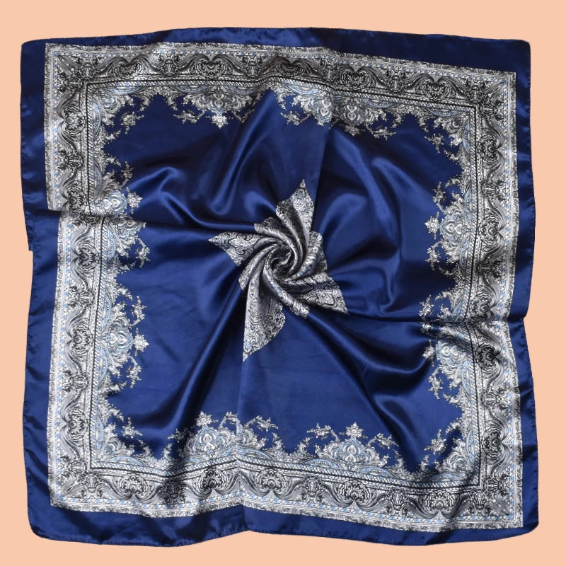 1PC Women's Summer Beach Accessory Fashion Satin Square Scarf 90*90inch Multi-use Headscarf Party Use Versatile Hair Towel
