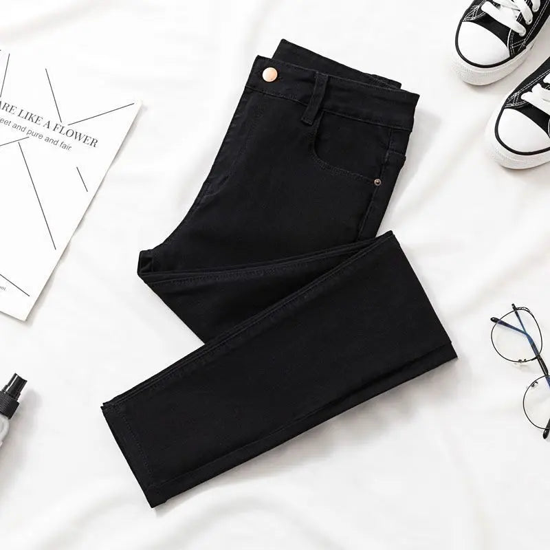 Streetwear Fashion Woman Clothing Split Slim Flare Jeans Spring Summer New High Waist All-match Vintage Casual Mop Denim Pants