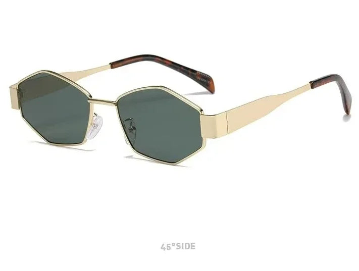 Fashion Hexagon Sunglasses Women 2025 Luxury Brand Design Unique Polygon Sun Glasses Men Vintage Small Frame Eyewear Shades