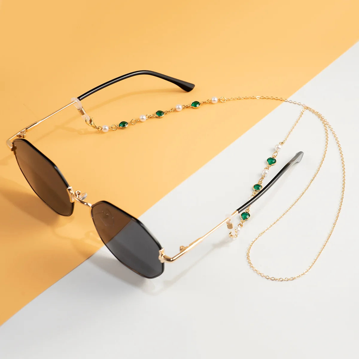 Colorful Rhinestone Glasses Chain Acrylic Sunglasses Neck Rope Women Metal Reading Glasses Accessory