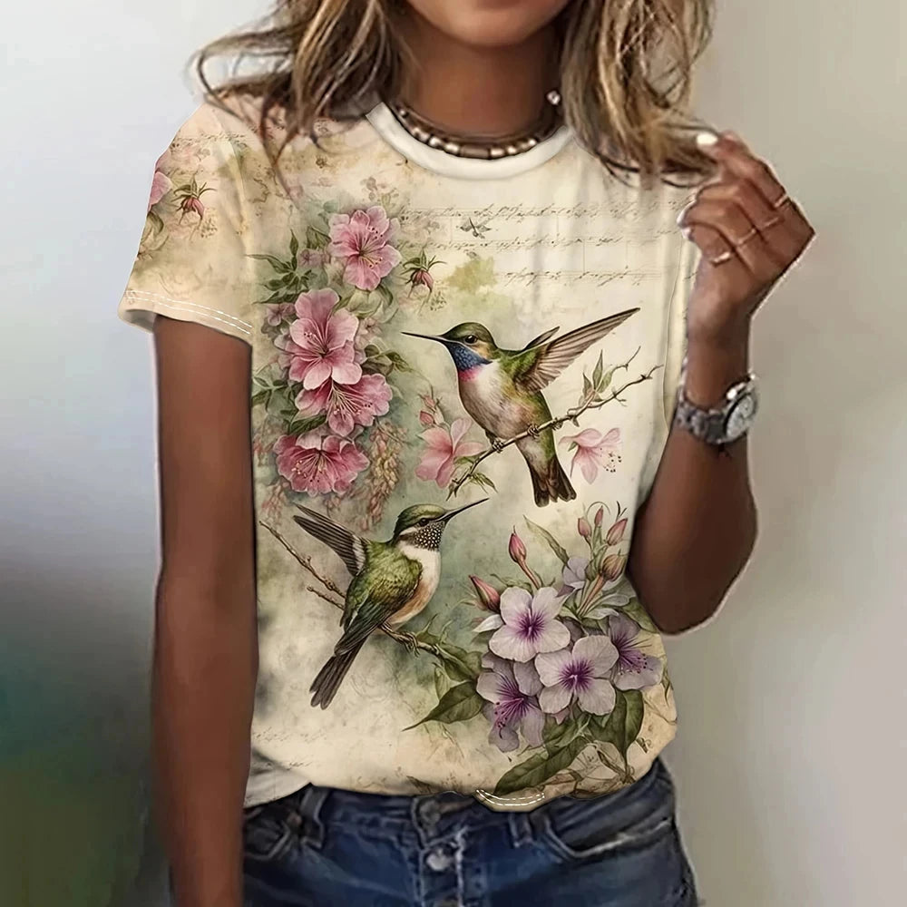 Summer Rose Music 3D Print T-shirts Women Streetwear Harajuku Casual Fashion Y2k Short Sleeve T Shirt O-neck Tees Tops Clothing