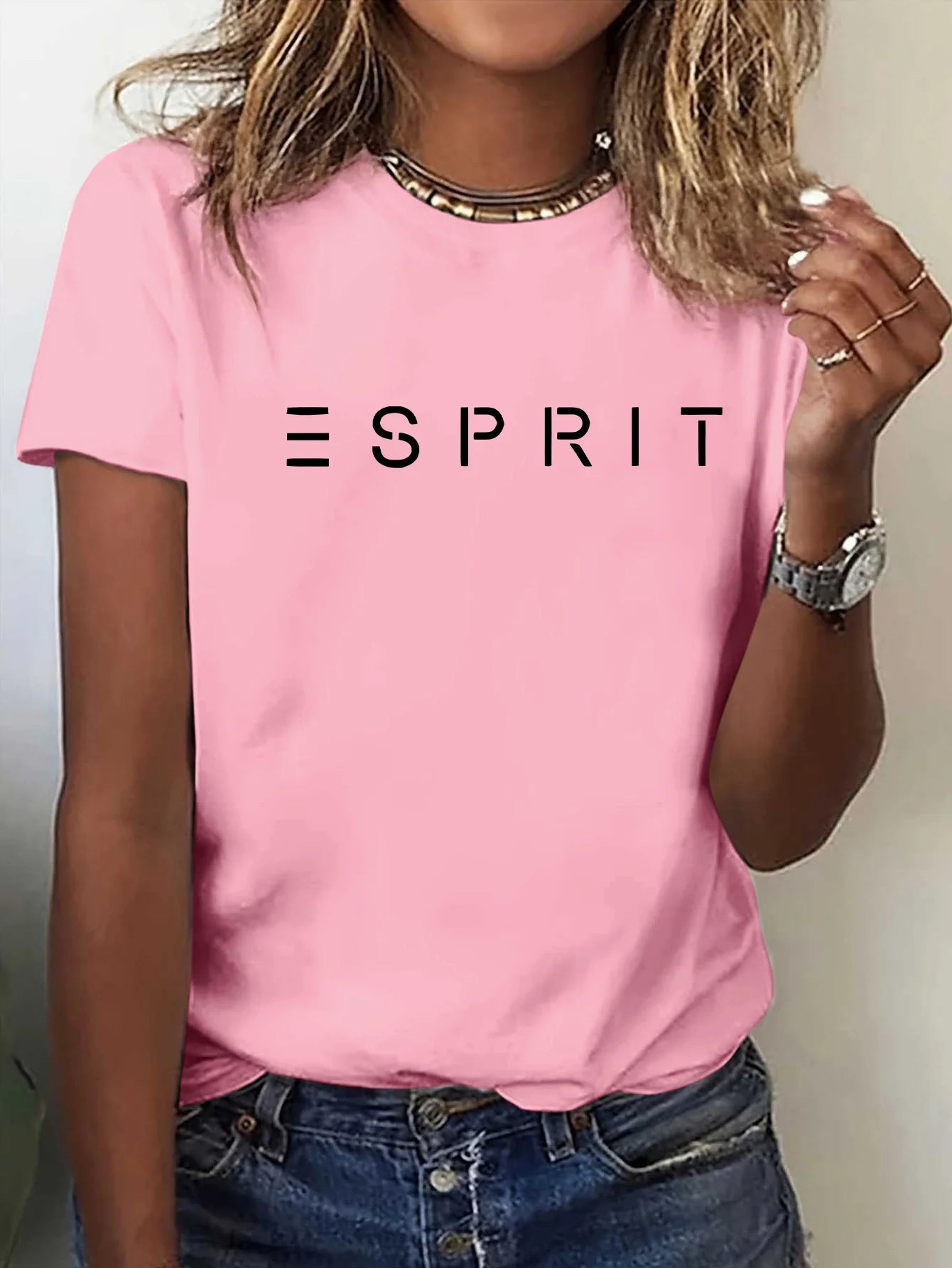 WomenS Graphic Tee Casual Crew Neck Short Sleeve T-Shirt  with Bold Letter Print Everyday Tshirt Bold Print Tee