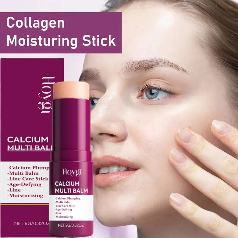Korean Calcium Volume Multi Balm Stick - Hydrating & Firming Stick Anti-Wrinkle Care Collagen Infused Pre-Makeup Moisturizer