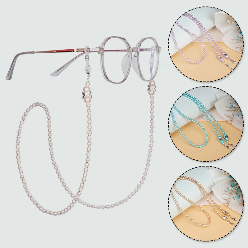 Fashion Pearl Glasses Chain for Women Sunglass Lanyard Reading Glasses Lanyard Mask Chain Eyewear Colorful Beaded Mask Chain