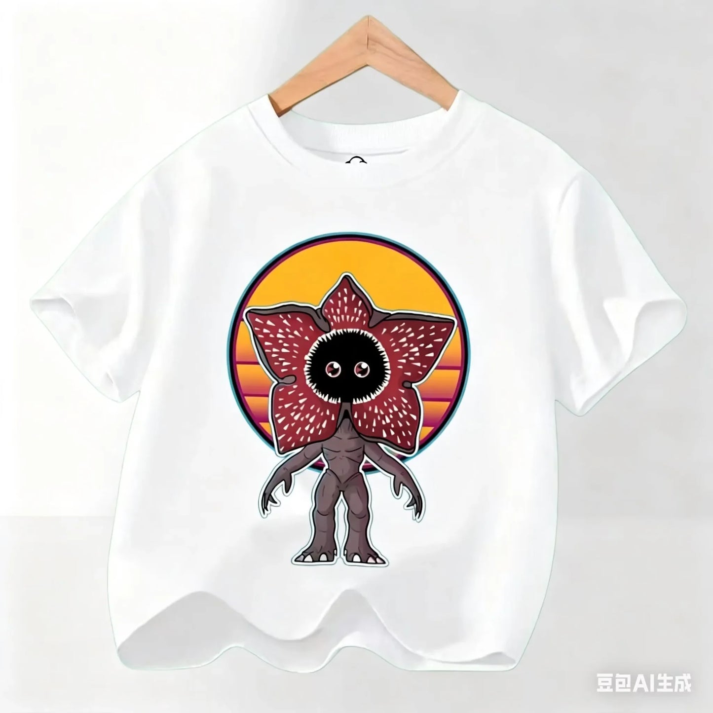 Graphic Party T-shirt, Cool Casual Clothing for Fans, Kids' T-shirt with Hot Stranger Movie Theme for Boys and Girls, Modern