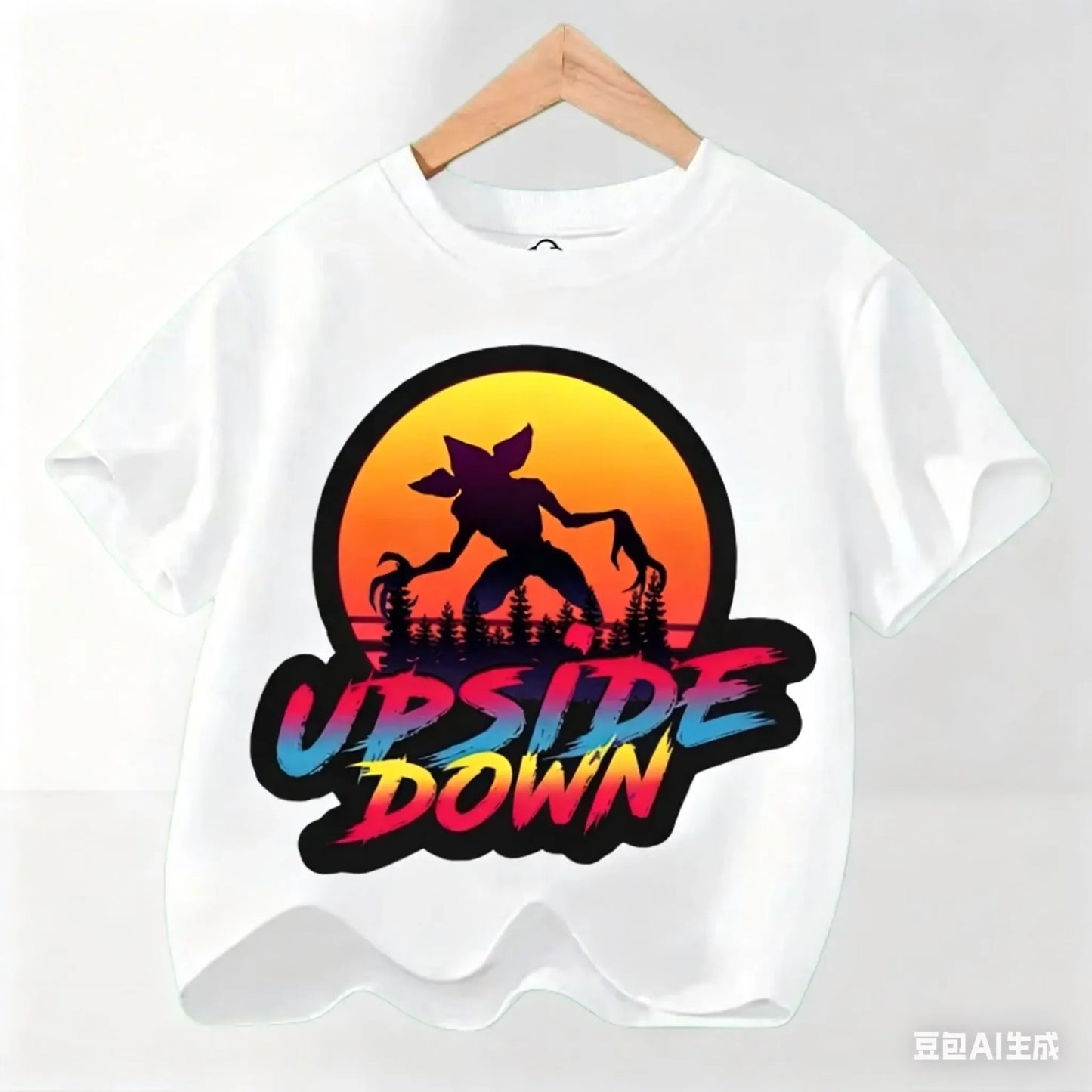 Graphic Party T-shirt, Cool Casual Clothing for Fans, Kids' T-shirt with Hot Stranger Movie Theme for Boys and Girls, Modern