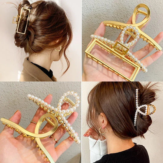 Fashion Summer Metal Geometric Hair Clips for Women French Big Claw Clips Woman Girls Hair Clip Headwear Pince Cheveux Wholesale