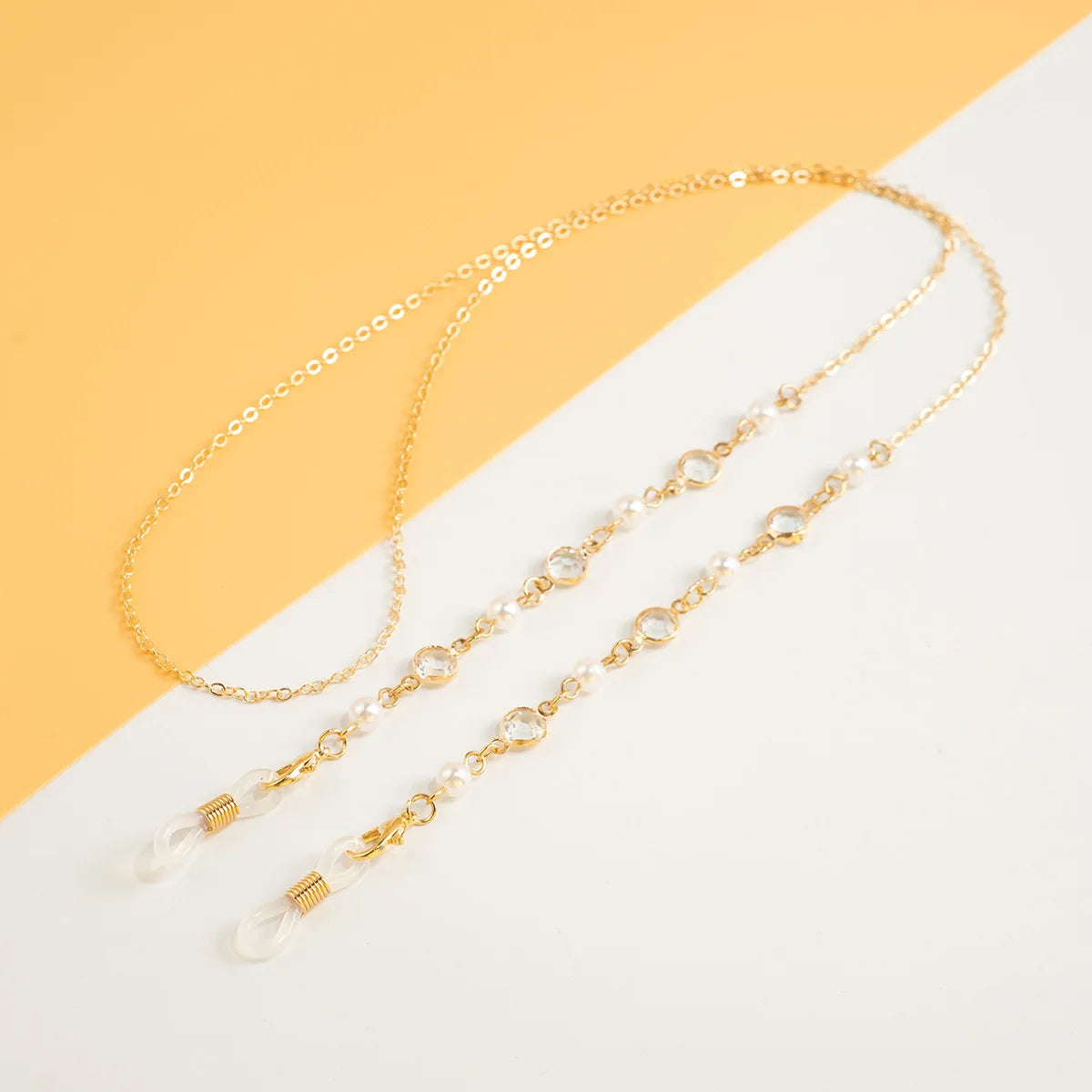 Colorful Rhinestone Glasses Chain Acrylic Sunglasses Neck Rope Women Metal Reading Glasses Accessory