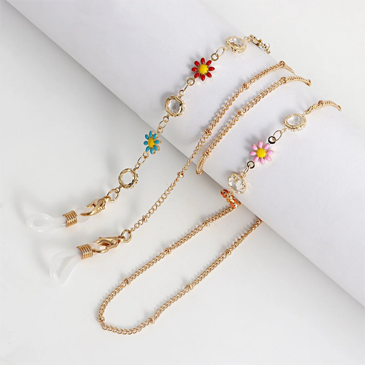Crystal Stone Glasses Chain Bohemian Eyeglass Rope Sunglasses Cord Face Masks Chains Holder Trendy Neck Strap Gift For Women