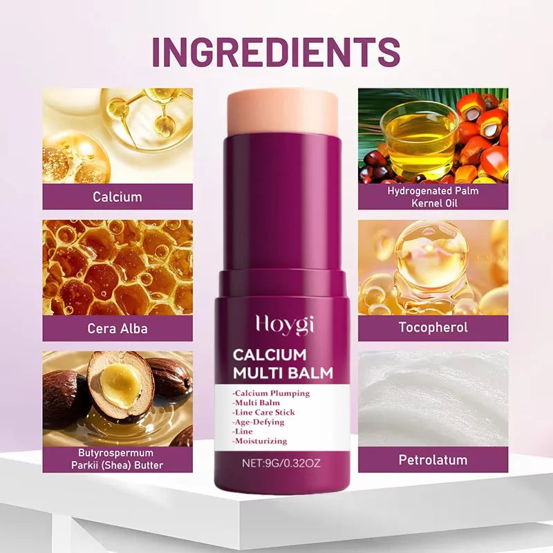Korean Calcium Volume Multi Balm Stick - Hydrating & Firming Stick Anti-Wrinkle Care Collagen Infused Pre-Makeup Moisturizer