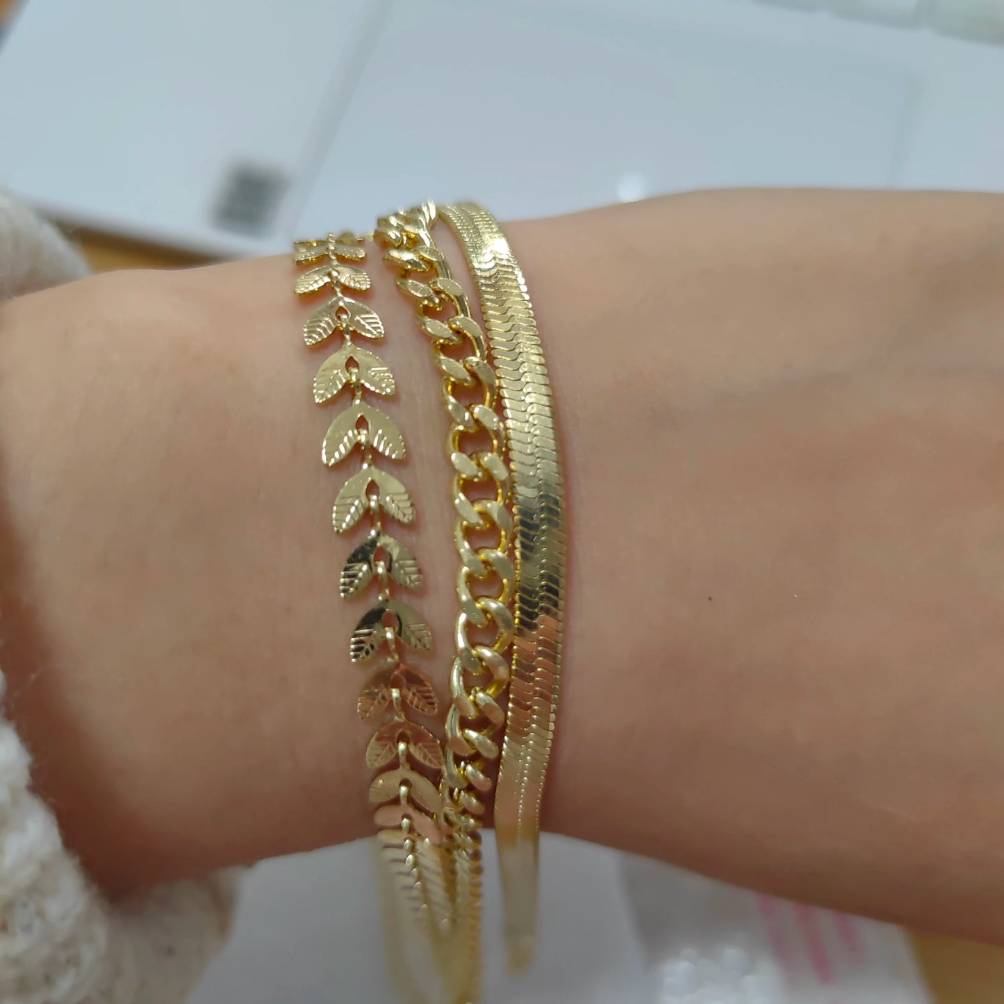 Layered Stainless Steel Anklet Seed Beads Butterfly Leaf Heart Summer Beach Foot Chain Niche Versatile Jewelry for Women Gift