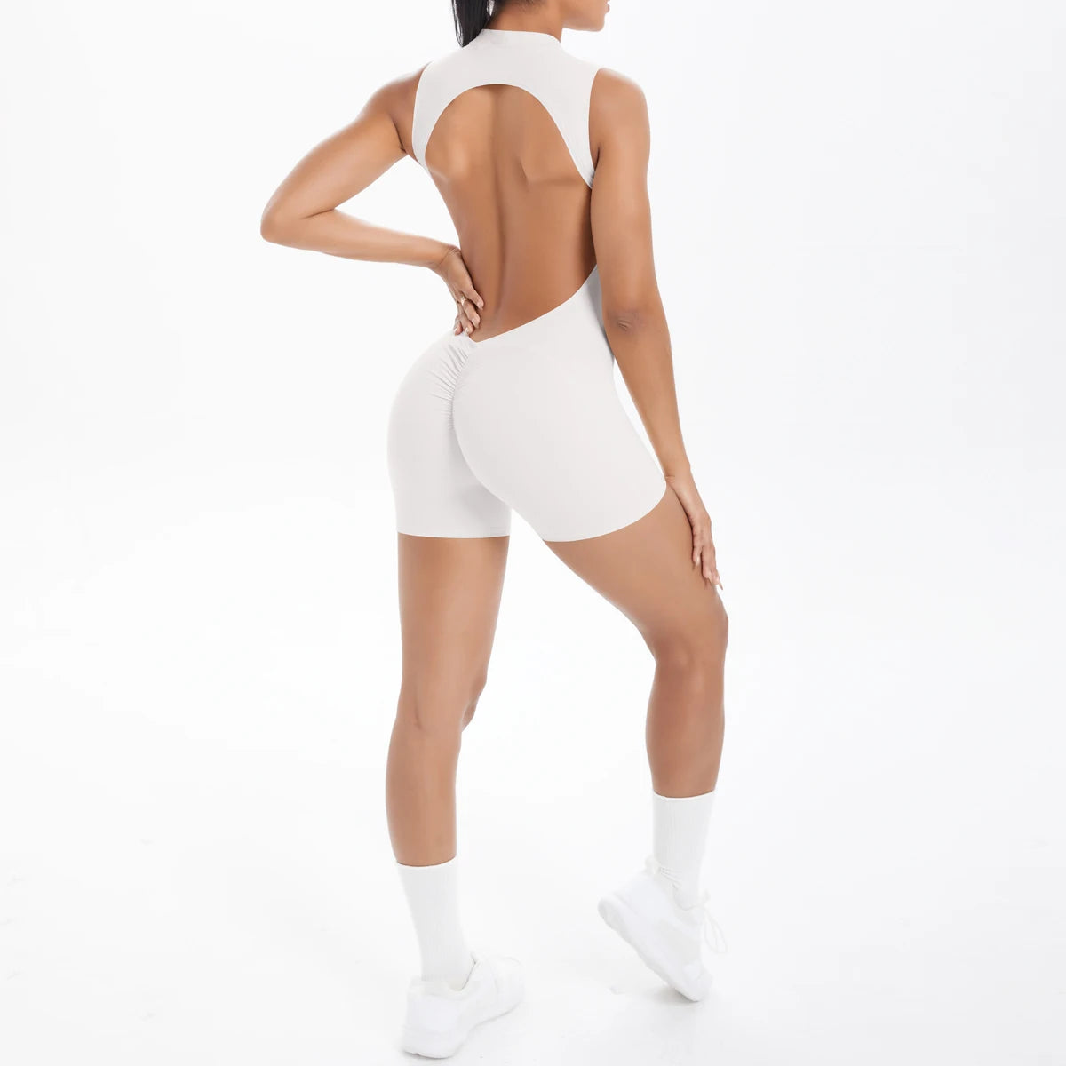 Sleeveless Backless Hollow Yoga Jumpsuit for Woman Solid Color Bodysuits Lifting Sports Push Up Sleeveles Workout Bodysuits