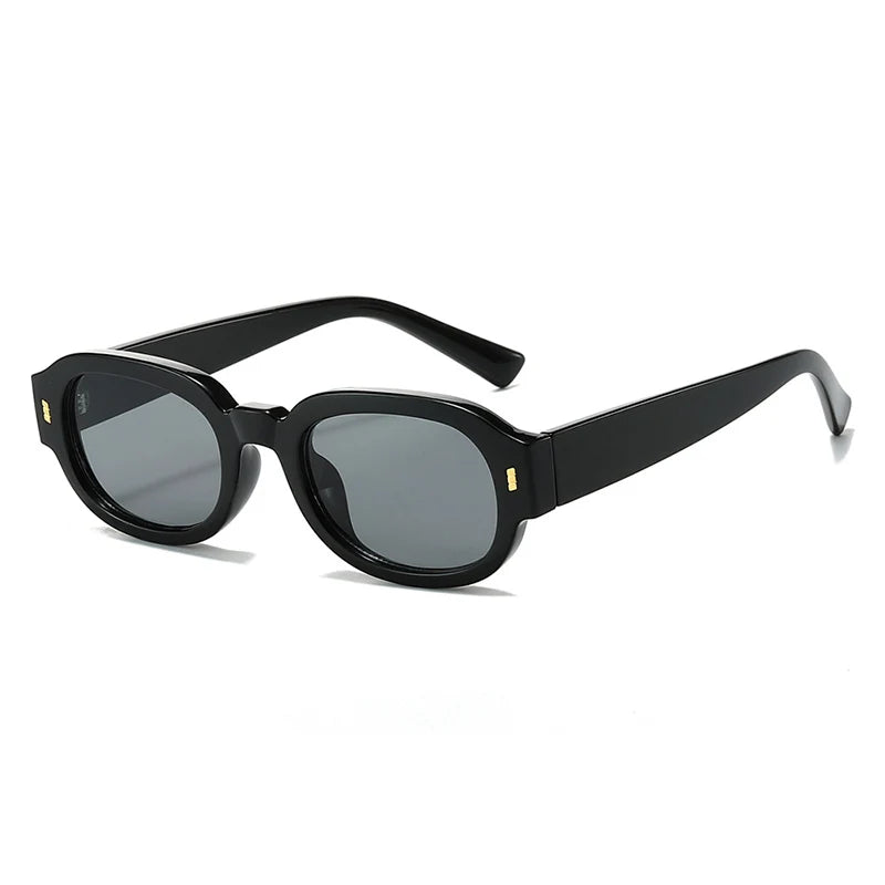 SO&EI Fashion Rivets Men Square Gradient Sunglasses Shades UV400 Retro Jelly Color Women Trending Oval Sun Glasses