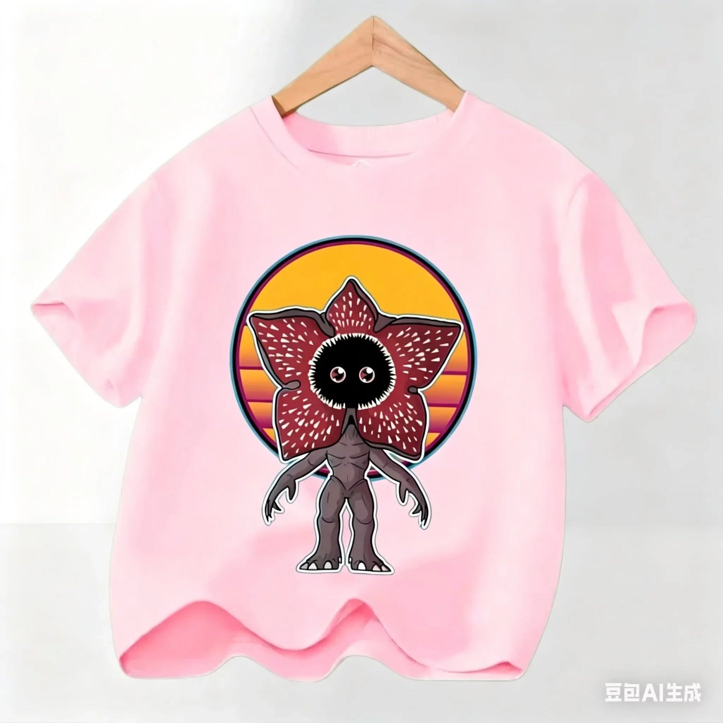 Graphic Party T-shirt, Cool Casual Clothing for Fans, Kids' T-shirt with Hot Stranger Movie Theme for Boys and Girls, Modern
