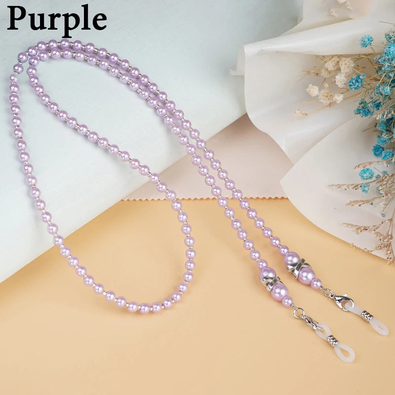 Fashion Pearl Glasses Chain for Women Sunglass Lanyard Reading Glasses Lanyard Mask Chain Eyewear Colorful Beaded Mask Chain