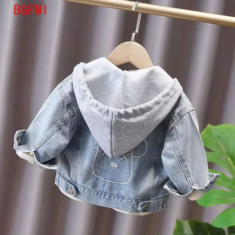 Children's Denim Jacket Spring and Autumn Clothes 2025 Fashion Spring Casual Coat For Boy Girl Hooded Jacket Baby Jacket