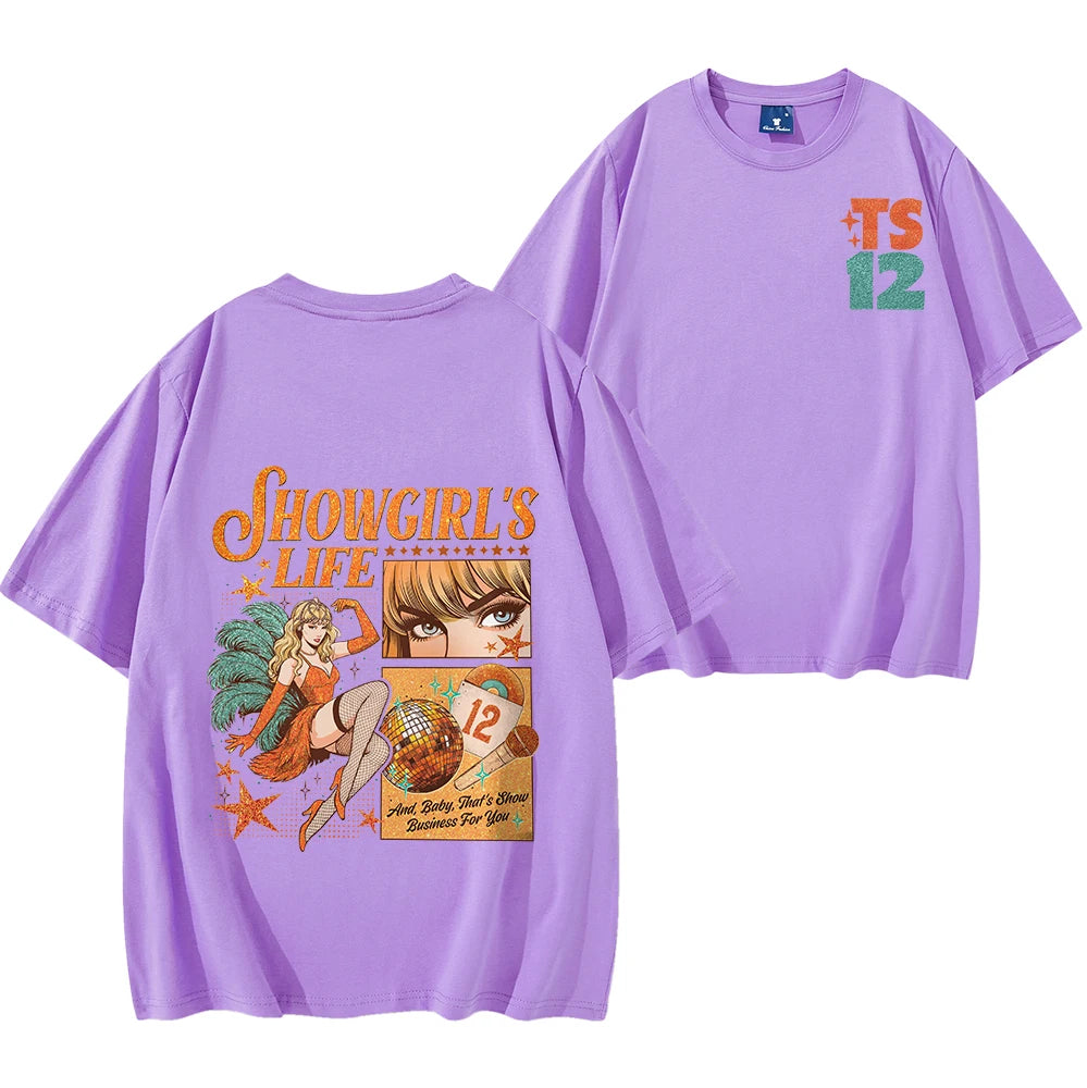 Showgirls Life T Shirt in My Showgirl Era T-Shirt New Album 2025 Shirt Country Music Fan Gift Men Women Streetwear Hip Hop Tops