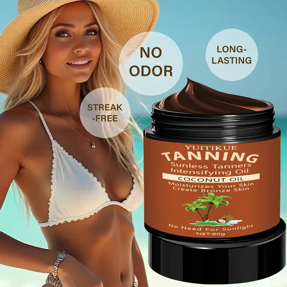 Summer Skin Self Tanning Cream Sunless Self Tanner For Face Body For Natural Glow Body Bronzer Easy Use Bronzing Lotion 80g