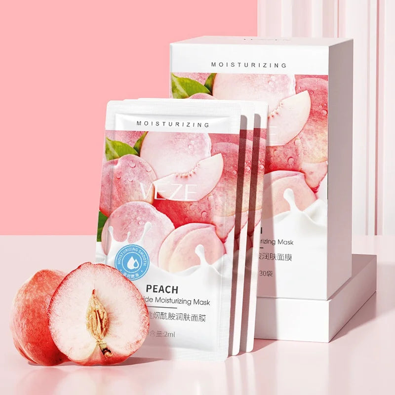 1 Box/30 Packs - Peach Sleeping Mask, Moisturizing and Smoothing the Skin, Leaving It Delicate and Youthful, Portable and Suitable for Home and Travel.