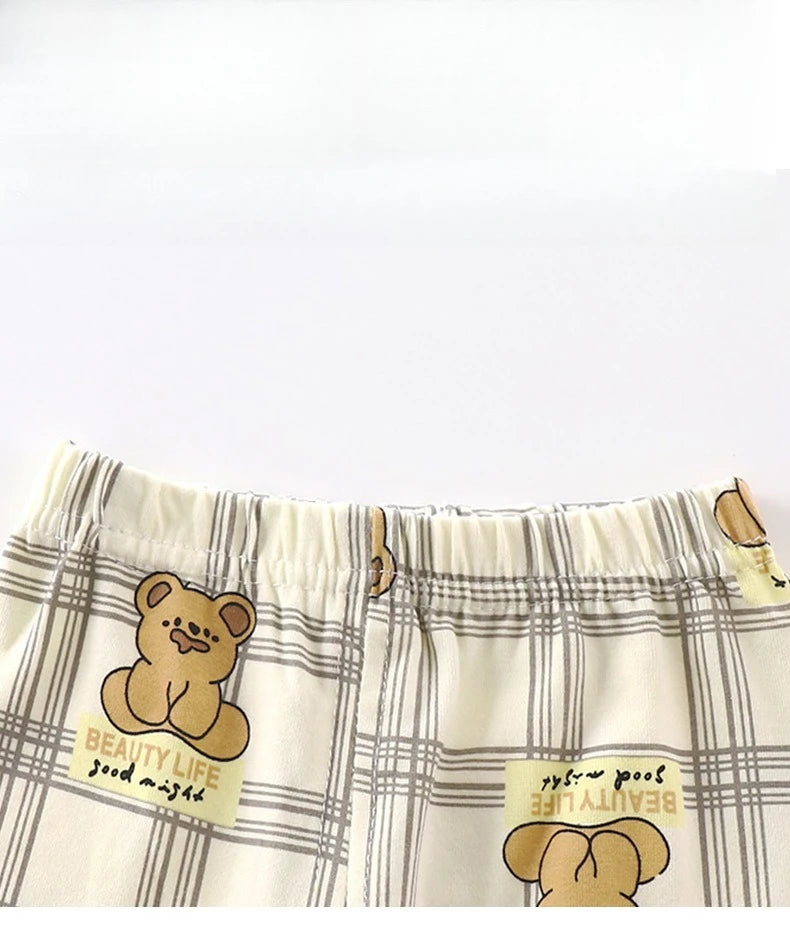 Kid Comfortable Pajamas Two Piece Set Multi Style Long Sleeve Top Trousers Pants Girl Boy Homewear Casual Children Cute Wear