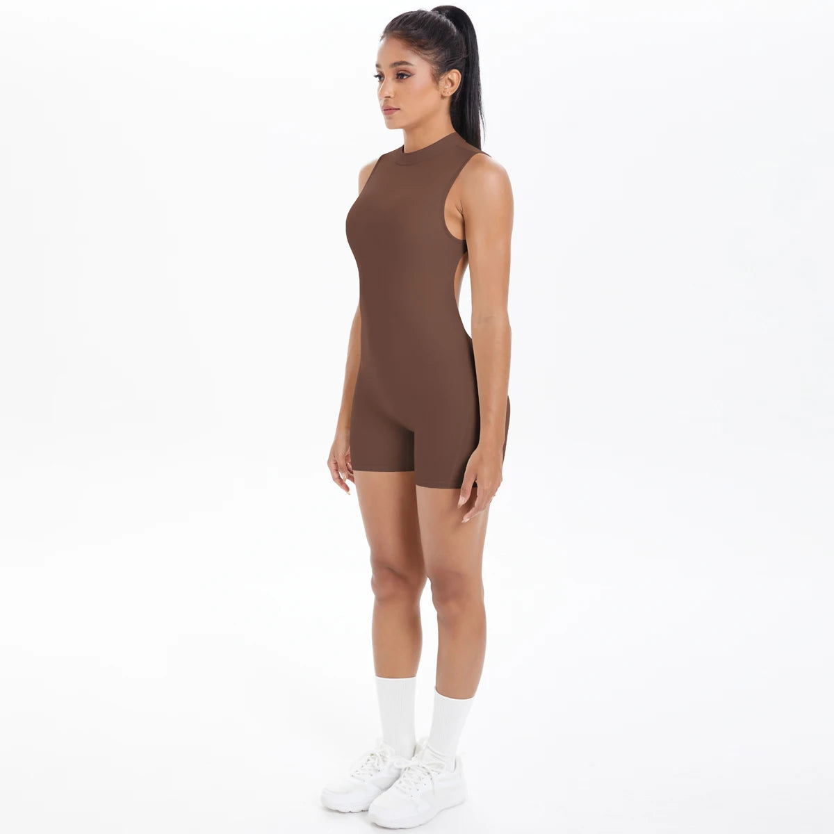 Sleeveless Backless Hollow Yoga Jumpsuit for Woman Solid Color Bodysuits Lifting Sports Push Up Sleeveles Workout Bodysuits