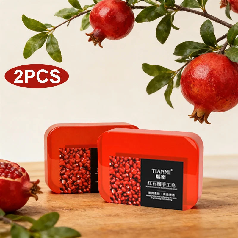Pomegranate soap gently cleanses the face and body, moisturizes water and moisturizes, suitable for all skin types, gift