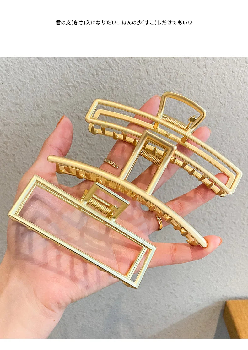 Fashion Summer Metal Geometric Hair Clips for Women French Big Claw Clips Woman Girls Hair Clip Headwear Pince Cheveux Wholesale