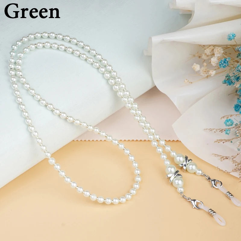 Fashion Pearl Glasses Chain for Women Sunglass Lanyard Reading Glasses Lanyard Mask Chain Eyewear Colorful Beaded Mask Chain