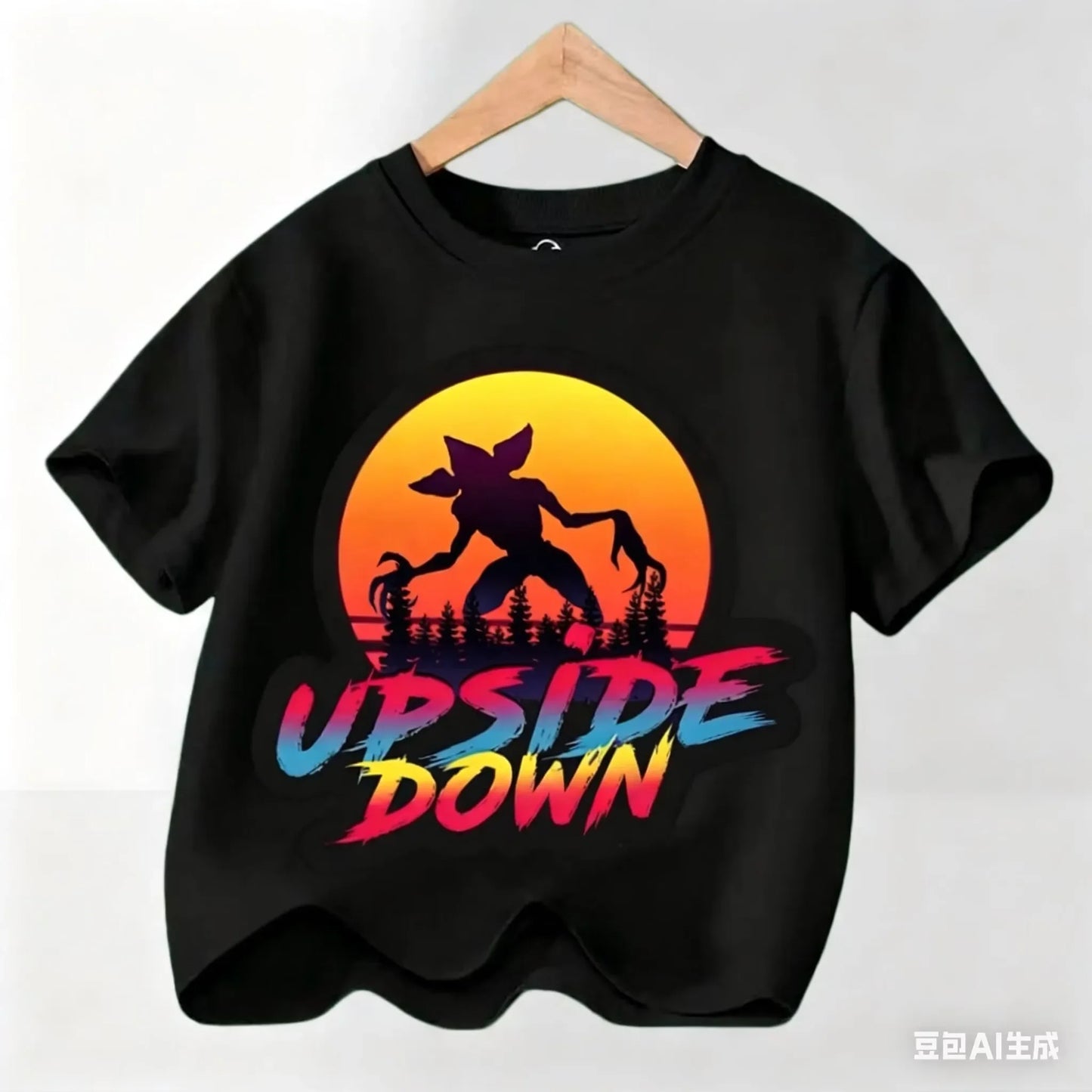 Graphic Party T-shirt, Cool Casual Clothing for Fans, Kids' T-shirt with Hot Stranger Movie Theme for Boys and Girls, Modern