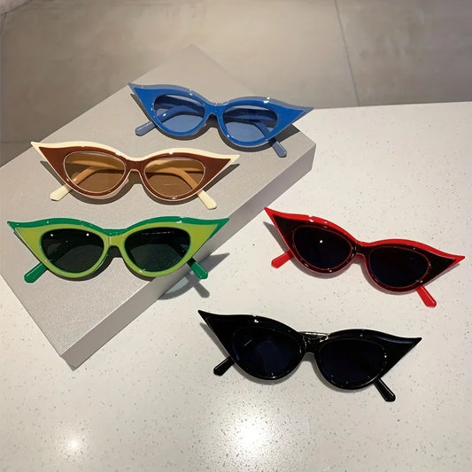 2026 New style Y2K Cat Eye Fashion Sunglasses for Women Men Funny Color Block Decorative Glasses for Costume Party Club