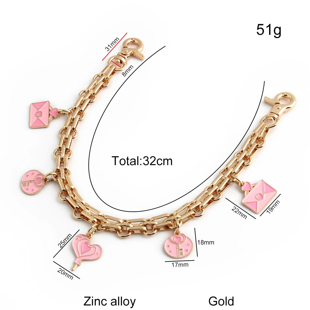 1PC Romantic Luxury Love Decoration Bag Extension Chain Messenger Bag Sweet and Cute Valentine's Day CP Couple DIY Chain Gift