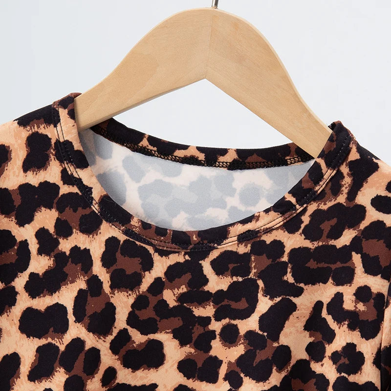 Summer CHILDREN'S Shorts and Short Sleeves 2-piece Suit Handsome Leopard Cute Floral Girl Joker Casual Suit.