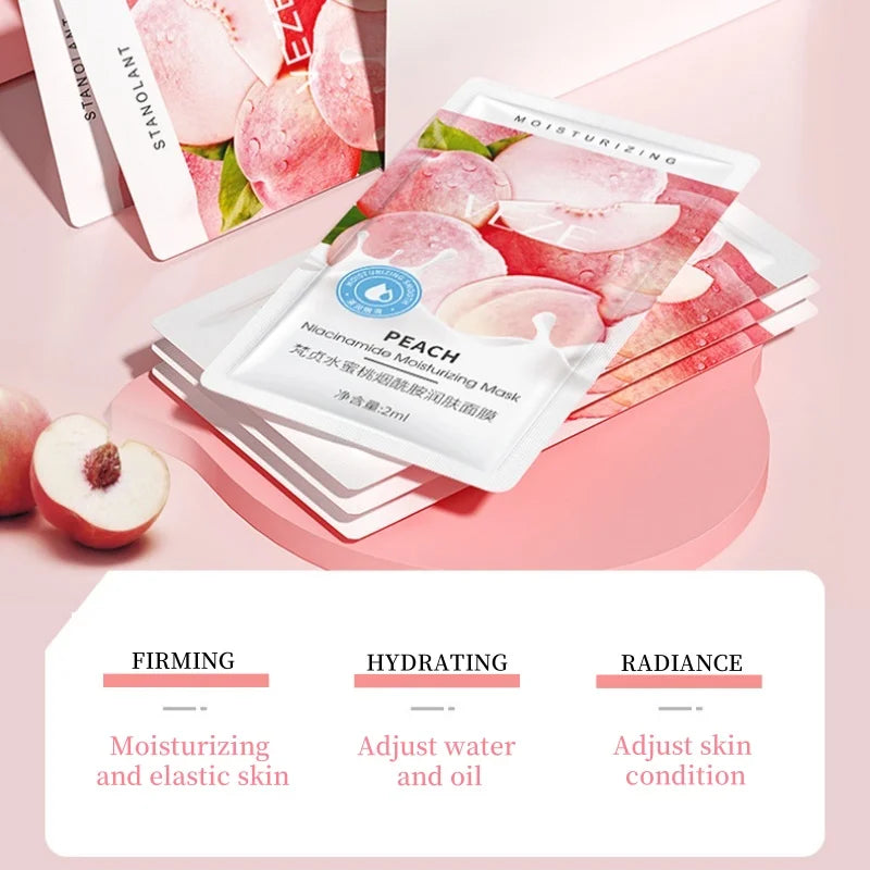 1 Box/30 Packs - Peach Sleeping Mask, Moisturizing and Smoothing the Skin, Leaving It Delicate and Youthful, Portable and Suitable for Home and Travel.