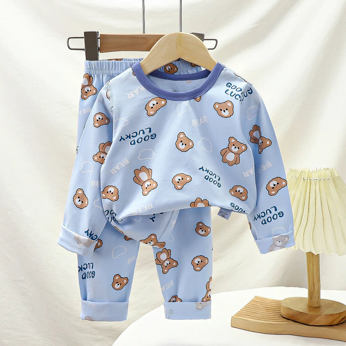 Kid Comfortable Pajamas Two Piece Set Multi Style Long Sleeve Top Trousers Pants Girl Boy Homewear Casual Children Cute Wear