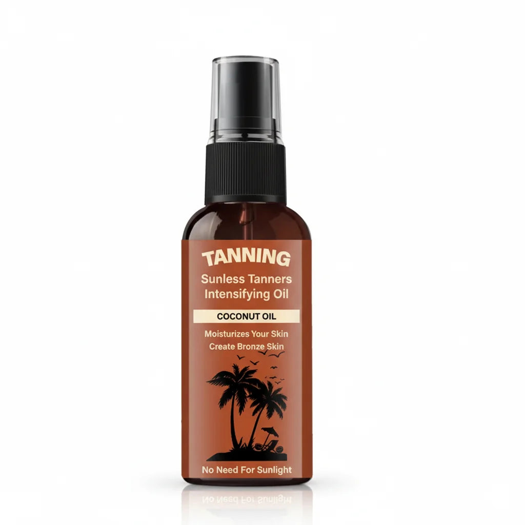 Sunless Tan Intensifying Oil Moisturizes, Creates Bronze Skin. No Sunlight Needed. Fast Visible Results. Maintain Weekly. 30ml.