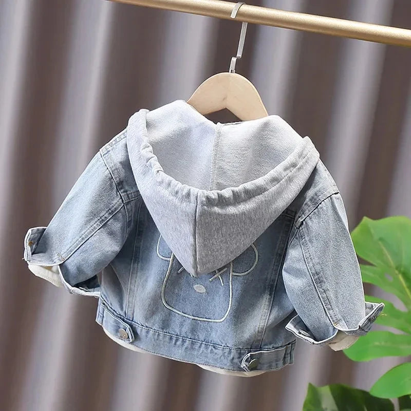 Children's Denim Jacket Spring and Autumn Clothes 2025 Fashion Spring Casual Coat For Boy Girl Hooded Jacket Baby Jacket