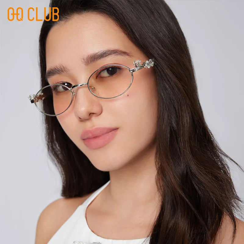 O-Q CLUB Women's Glasses Frames Lunette Pour Femme Original Transparent Eyepieces for Reading Blue Light Lenses to Read Eyewear