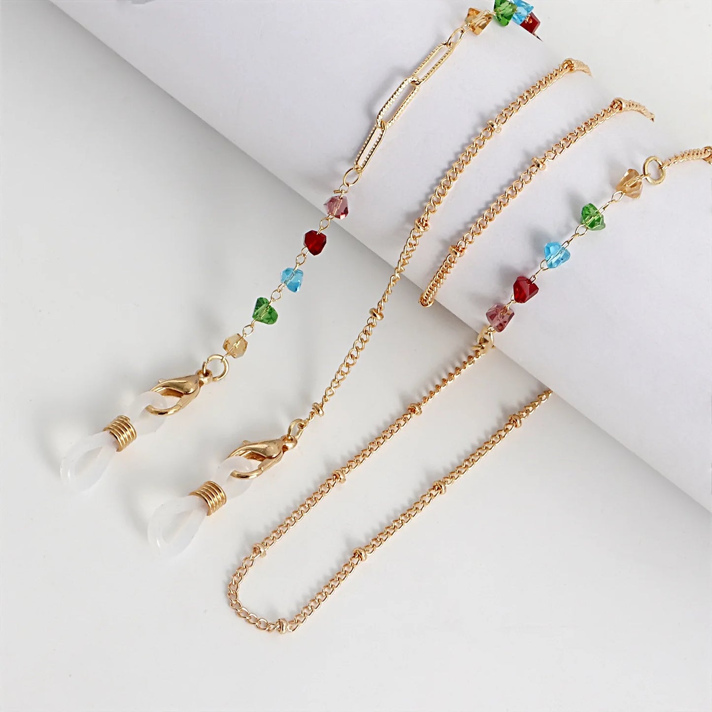 Crystal Stone Glasses Chain Bohemian Eyeglass Rope Sunglasses Cord Face Masks Chains Holder Trendy Neck Strap Gift For Women