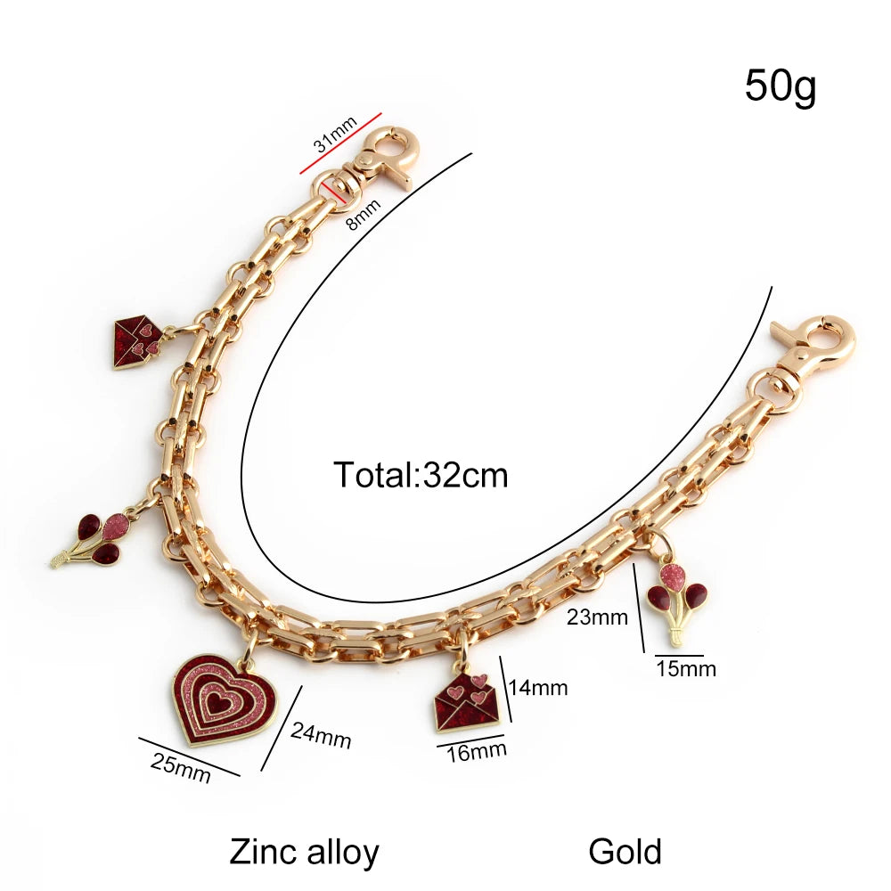 1PC Romantic Luxury Love Decoration Bag Extension Chain Messenger Bag Sweet and Cute Valentine's Day CP Couple DIY Chain Gift