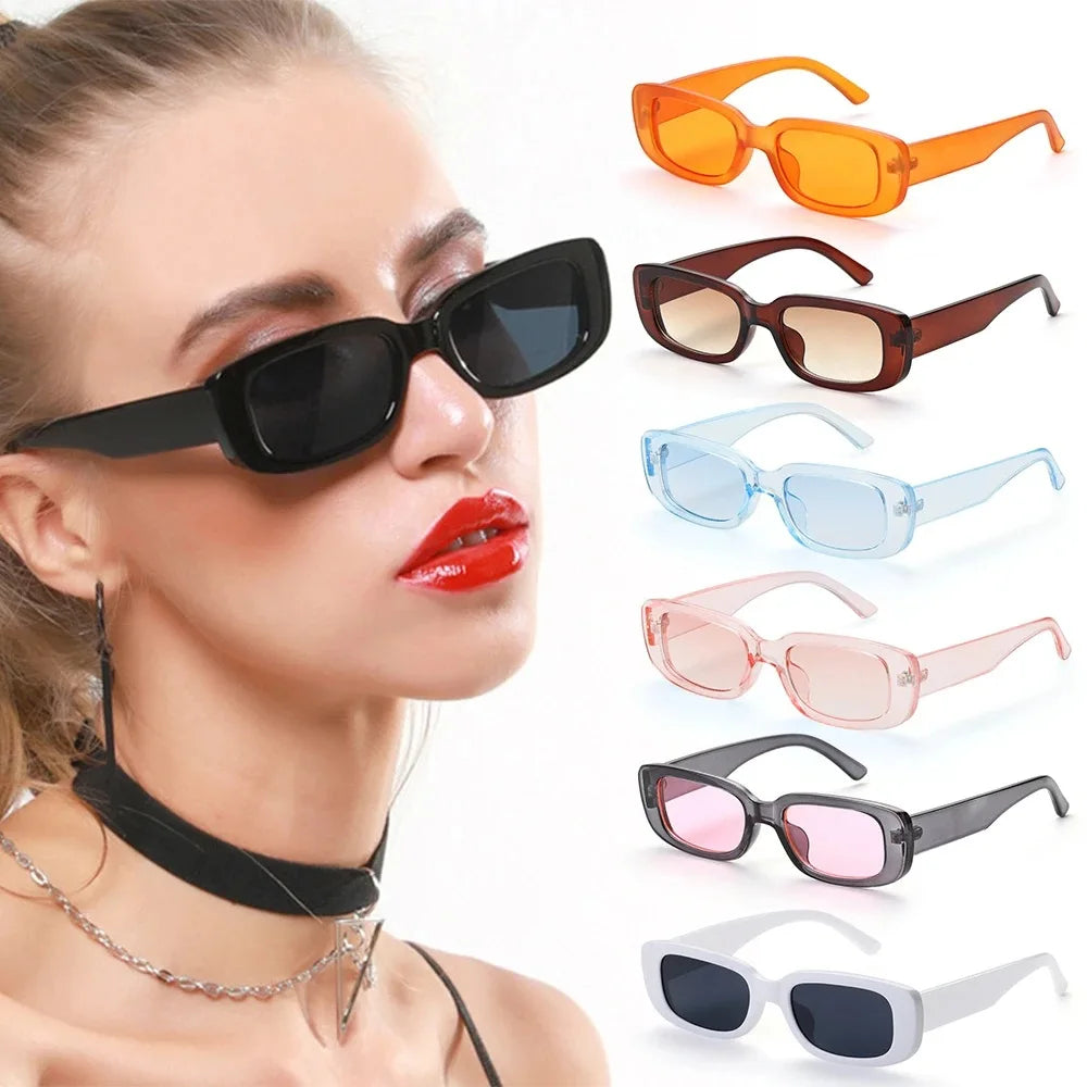 New Retro Square Frame Sunglasses for Men and Women Driving UV400 Protection Street Shoots Classic Fashion Colorful Y2K Eyewear