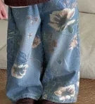 2025 Boys' SpringSummer Pants New Big Boy Printed Street Jeans Baby Korean Straight Leg Pants  Baby Boy Clothes