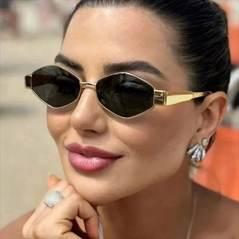 Fashion Hexagon Sunglasses Women 2025 Luxury Brand Design Unique Polygon Sun Glasses Men Vintage Small Frame Eyewear Shades